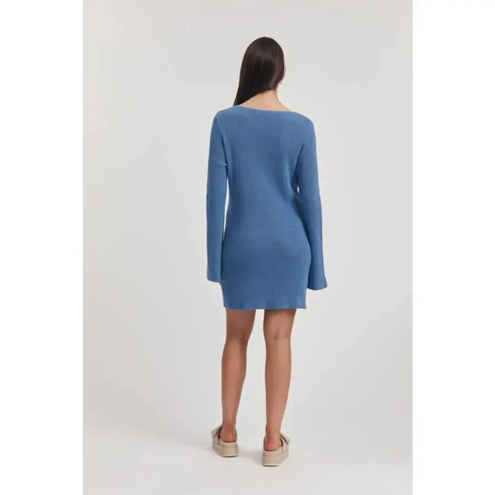 Légoe Heritage Sabine Crochet Mini Long Sleeve Maternity Dress Blue L